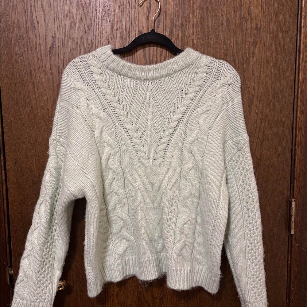 a new day Cable Knit Sweater - Light Green